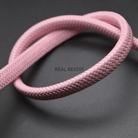 Yeni 12x6mm düz örgülü pembe deri kordon geniş deri kordonlar dize halat bilezik bulgular DIY takı toptan