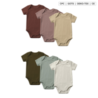 Combinaison pour bébé personnalisée, fabrication directe en usine, OEM ODM, écologique, mignonne, à manches courtes, 100% coton tricoté, 190 GSM, combinaison douce pour bébé