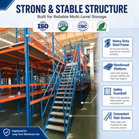 Système de rayonnage de mezzanine Eyda en métal galvanisé à chaud, résistant à la corrosion, avec échelle et plateforme, facile à installer