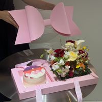 Nouvelle arrivée : boîte cadeau pour gâteau aux fleurs et pâtisserie, en matériaux recyclés, pour chewing-gum et jus