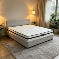 Zerlegbares Polsterbett im italienischen Stil, verstellbar, cremefarben, weich, komprimierter Körper, für modernes Zuhause, Hotel, Innenbereich