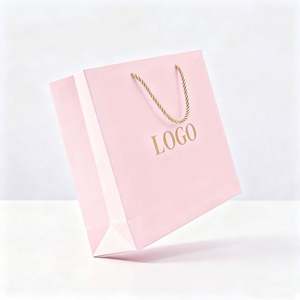 Sac en papier cadeau personnalisé en papier cartonné blanc recyclable - Product Image 1