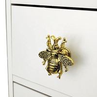 Poignée de meuble et boutons de tiroir en métal en forme d'abeille pour la décoration intérieure