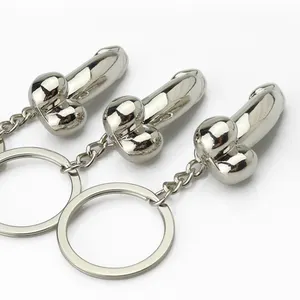 Hot Selling Creative Metal Male Genitalia Key Chain 3d Dildos Sexy Penis Keyring Woman Gifts Man Key Chain