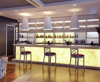 Comptoir de bar moderne avec dessus en marbre blanc et éclairage LED pour bar à domicile, hôtel, centre commercial avec garantie de 10 ans