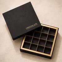 Juego de Cajas de Regalo de Chocolate Navideñas al por Mayor, con Tapa Abatible, Logotipo Estampado en Caliente, Cinta, Cartón Reciclable Acolchado para Alimentos
