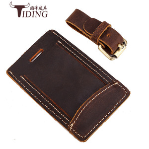 ป้ายติดกระเป๋าเดินทางหนังแท้ Tiding สีน้ำตาลเข้ม หนังวัวแท้ ทนทาน ใช้สำหรับใส่บอร์ดดิ้งพาส - Product Image 5