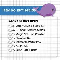 EPT DIY Water Magic Elf Case Set - Boîte de rangement portable 2-en-1 et aquarium avec piscine gonflable en plastique pour enfants de 5 à 13 ans