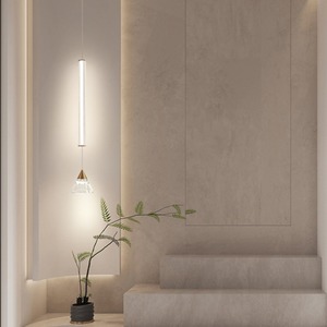 Designer High-End Strip Glass Chandelier Minimalist Luxury Horizontal Vertical Combination for <b>Dining</b> Room Living Room - Product Image 1