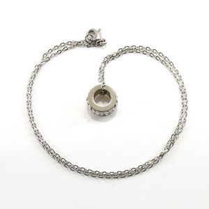 Stainless Steel Necklace With Round Crystal Pendant For Women Clavicle Chain Light Luxury Jewelry Gift Occasion ZN628 - Product Image 5