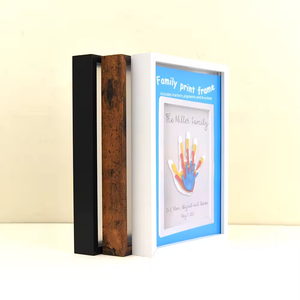 Kit <span class=keywords><strong>de</strong></span> peinture d'empreintes <span class=keywords><strong>de</strong></span> mains et <span class=keywords><strong>de</strong></span> pieds en bois transparent fait à la <span class=keywords><strong>main</strong></span>, cadre photo pour la décoration <span class=keywords><strong>de</strong></span> la maison, souvenir - Product Image 4