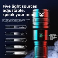 Lampe torche puissante pour l'extérieur, zoom concentré, ultra longue portée, étanche, lampe torche pour l'extérieur et la maison FW-101