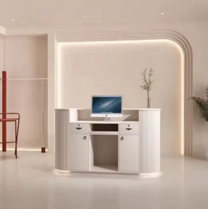 New Best Selling Custom Reception <b>Desk</b> Beauty Salon Counter <b>Small</b> Reception Table Nail Salon Circular Reception <b>Desk</b> - Product Image 3