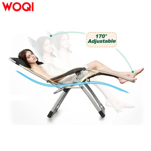 WOQI sıfır yerçekimi sandalye çim Recliner uzanmış veranda şezlong katlanır taşınabilir şezlong ayrılabilir Oxford bardak tutucu kafalık - Product Image 3