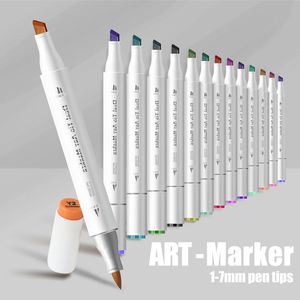 ชุดปากกามาร์คเกอร์แบบสองหัว สำหรับศิลปินมืออาชีพ ใช้สีน้ำมัน 216 สี สำหรับวาดภาพ ระบายสี และสเก็ตช์ เหมาะสำหรับนักเรียน - Product Image 4