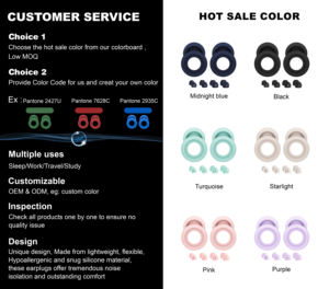 Anpassbare ausgehöhlte 4-teilige Ohr stöpsel Geräusch unterdrückung Gehörschutz Wieder verwendbare schall dichte Sicherheits-Ohr stöpsel für den Schlaf - Product Image 4