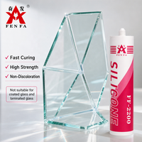 Fenfa FF2200 Mastic silicone translucide pour grands panneaux de verre, adhésif structurel pour vitrage, fixation ponctuelle, mur-rideau, travail du bois