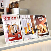 Présentoir acrylique de publicité de bureau de liste de prix de vin d'affiche de support de menu de restaurant d'hôtel personnalisé