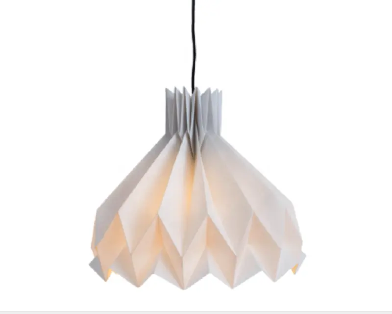 El yapımı beyaz Origami lamba, origami lamba gölge, dekoratif lamba