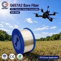KEXINT Fibra Óptica Monomodo de Vidrio Desnudo de 0.25mm G657A2 G657A1 G652D, Bobina de 50.4KM