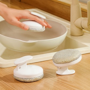 แผ่นใยขัดทำความสะอาดครัวแบบตาข่ายพร้อมด้ามจับพลาสติก - Product Image 6
