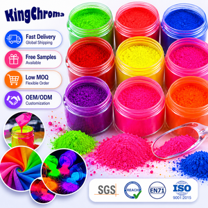Poudre de pigment fluorescent néon KingChroma non toxique, à effet fluorescent intense, haute intensité de couleur, facile à mélanger - Product Image 1