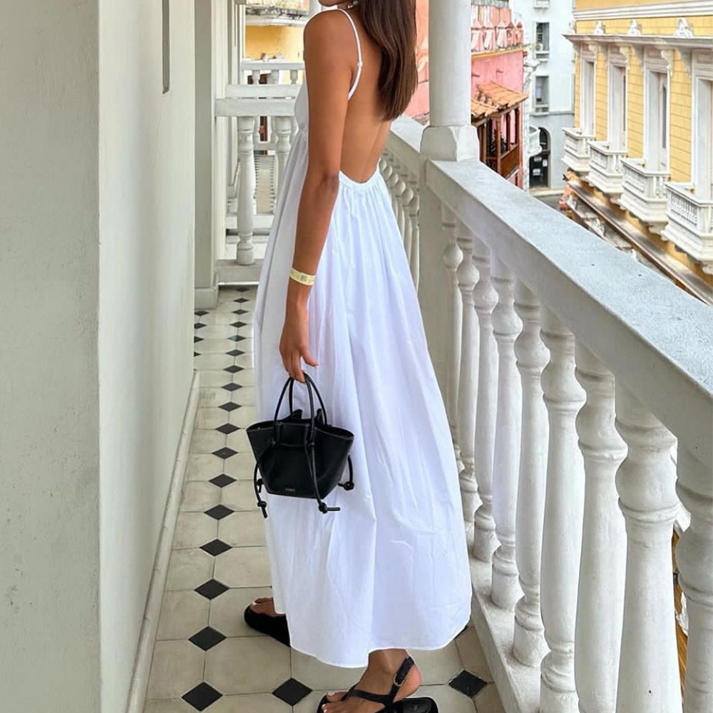 white backless midi dress White Satin Backless Midi Dress