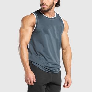 Vente en gros de débardeurs de sport pour hommes personnalisés avec logo, en maille, unis, pour la salle de sport, débardeurs côtelés pour hommes - Product Image 2