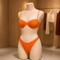 Ensemble de bikini à cordon réglable avec boucle argentée, rembourrage amovible, design personnalisé, respectueux de l'environnement, maillot de bain pour femmes