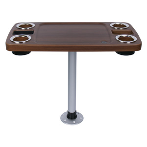 Table de bateau avec porte-gobelets, plateau en bois, hauteur réglable, accessoires de mobilier marin pour yacht et bateau - Product Image 1
