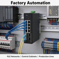 Switch Gigabit Industrial Simple Administrado de 8 Puertos, 4 SFP, Fibra Ethernet, Riel DIN, Doble Alimentación CC 12-52V
