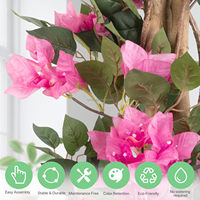 5FT Grand Artificielle Bougainvillier Arbre Faux Soie Rose Bougainvillier Plante avec Pot pour Bureau À Domicile Patio Balcon Décor De Mariage