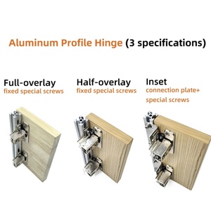 20 Bisagras de cierre suave empotradas con tornillos, bisagra de perfil de aluminio para gabinetes, placa de conexión a juego para aplicaciones en cocinas y salas de estar - Product Image 3
