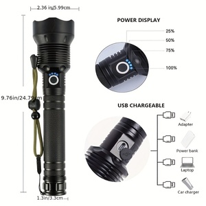 超亮手电筒自行车充电电池发光二极管手电筒户外type-C变焦手电筒 - Product Image 3