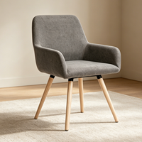Chaise de salle à manger contemporaine nordique moderne en bois et métal, rembourrée en tissu, pour hôtel, maison, bureau, salon