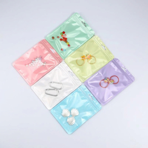 Sachet refermable en Mylar coloré avec fenêtre transparente pour macarons, bonbons, bijoux, cils, brillant à lèvres, cosmétiques, porte-clés - Product Image 5