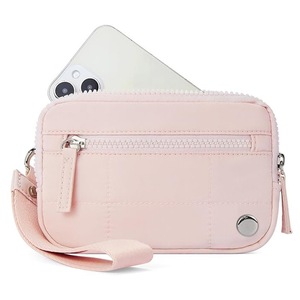 Nouveaux accessoires de sport pour femmes, logo métallique personnalisé, couleur unie, nylon doux matelassé, porte-clés léger, porte-téléphone, porte-clés en cuir - Product Image 1