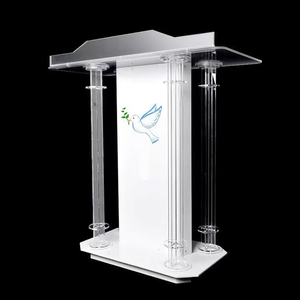 Illuminazione a Led trasparente in acrilico leggio con plateau in acrilico podium chiesa pulpito banco di ricevimento - Product Image 2