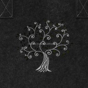 Customized Logo Solid Color Open Closure Classic Design Machine Sewn PET Felt Lining <b>Tote</b> <b>Bag</b> Wholesale - Product Image 4