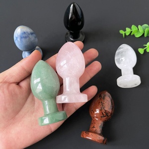 Tự Nhiên Obsidian Pha Lê Hậu Môn Cắm Thạch Anh Yoni Mông Phích Cắm Tay Khắc Pha Lê Mông Phích Cắm - Product Image 3