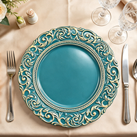 Assiette de présentation de luxe personnalisable en bronze antique de style baroque, 13 pouces, durable, pour mariages et banquets royaux