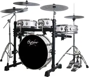 Hot sale multi color 4 cymbals electroplated or black portable space aluminum Drum Sets drum kit