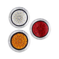 Approvisionnement d'usine de haute qualité 24v 4 "pouces Led feu arrière rond pour camion remorque camion tracteur avec anneau en métal/chrome/caoutchouc