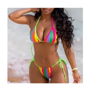 Damen sexy Bandeau Bikini Fabrik hochwertige Bademode zweiteiliger Tanga-Badeanzug Damen
