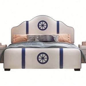 Pirate Ship Kids Full Size Daybed Modern Minimalist Wood Cotton Upholstery Comfortable for Boys Small Space Bedroom Adventure - Product Image 6