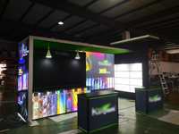 Vente flash : Stand d'exposition modulaire portable en aluminium personnalisé avec éclairage LED, livraison express pour les expositions