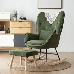 Ev otel daire salon mobilyası amerika tarzı kadife kumaş rahat Modern rahatlatıcı kol dayama Accent sallanan sandalye