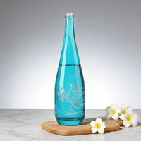Bouteille en verre personnalisée avec logo couleur 330ml 500ml 750ml pour boissons, eau, spiritueux, soda, eau pétillante, forme Evian