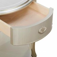 Table console en chêne massif de style français moderne et luxueux avec plateau en verre, hauteur réglable, sculptée à la main, meubles de salon personnalisables