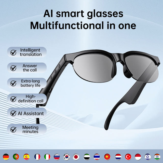 Xg88 Pro IPX5 Waterproof AI Translater Smart Sunglasses Wireless Bt Outdoor Sport Glasses Earphone Wearable AI Smart Glasses